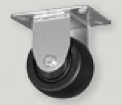 Caster; Rigid; 3" x 1-3/4"; Glass/ Nylon; Top Plate (2-3/4"x3-3/4"; holes: 1-3/4"x2-7/8" slotted to 3"; 5/16" bolt); Zinc; Roller Brng; 500# (Item #64487)