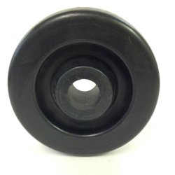 (image for) Caster; Rigid; 6 x 2; Polyolefin (Dark); Top Plate; 4x4-1/2; hole spacing: 2-5/8x3-5/8 (slotted to 3x3); 3/8 bolt; Zinc; Plain bore; 700# (Item #67692)