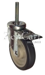 (image for) Caster; Swivel; 3" x 1-1/4"; PolyU on PolyO (Gr/Bg); Threaded Stem (1/2"-13TPI x4"); Zinc; Delrin Spanner; 250#; Total Lock (Item #66306)