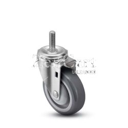 (image for) Caster; Swivel; 3" x 1-1/4"; Gray PolyU on PolyO; Threaded Stem; 1/2"-13TPI x 1"; Zinc; Ball Brng; 220# (Item #67583)