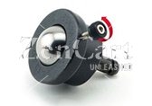 (image for) Ball Transfer; 1" Nylon ball; Round Machined base with Threaded Stud; 5/16"-18TPI x 3/4"; Black steel housing; 1-11/16" O.D.; 200#; 5/8" load height; Lockable (Item #88251)