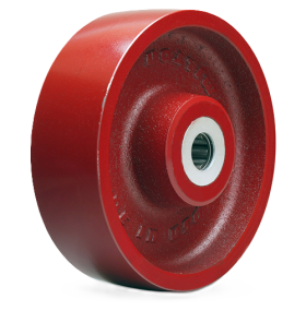Wheel; 8" x 3"; Steel (Crowned Ductile); Plain bore; 1-15/16" Bore; 3-1/4" Hub Length; 6000#; Made in USA (Item #87158)