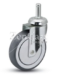 (image for) Caster; Swivel; 4" x 1-1/4"; PolyU on PolyO (Gray); Grip Ring (7/16" x 1-7/16"); Chrome; Precision Ball Brng; 240#; Thread guards (Item #64927)