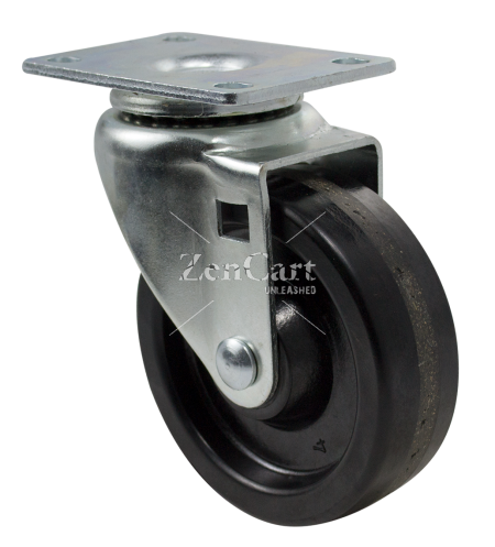 (image for) Caster; Swivel; 3"x1-1/4"; Phenolic; Plate (2-1/2"x3-5/8"; holes: 1-3/4"x2-7/8" slotted to 3"; 5/16" bolt); Zinc; Top Hat Spanenr; 210# (Item #67198)
