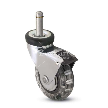 (image for) Caster; Swivel; 3" x 15/16"; Polyurethane; Grip Ring (7/16" x 7/8"); Chrome; Precision Ball Brng; 120#; Pedal Brake (Item #65148)