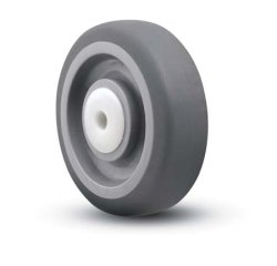 (image for) Caster; Swivel; 3" x 1-1/4"; TPR Rubber (Gray); Plate (2-5/8"x3-3/4"; holes: 1-3/4"x2-3/4"slots to 3; 5/16 bolt); Plain bore; 210#; Plastic Dustcap; Total Lock (Item #63540)
