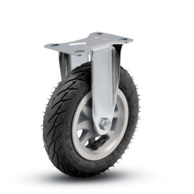 (image for) Caster; Rigid; 6"x1-1/4"; Flat Free (Black); Plate (2-5/8"x3-3/4"; holes: 1-3/4"x2-3/4" slotted to 3"; 5/16" bolt); Zinc; Ball Brng; 150# (Item #67095)