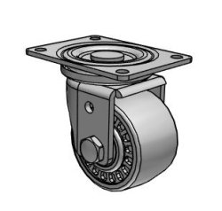 Caster; Swivel; 3" x 1-13/16"; Urethane (Gray); Plate (3-1/8"x4-1/8"; holes: 2-3/8"x3-3/8"; 5/16" bolt); Zinc; Roller Brng; 1000# (Item #64286)