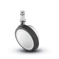 Caster; Ball; Swivel; 3"; Rubber; Hard; Grip Ring; 7/16"x7/8"; Chrome; Reg or Bright; Acetyl/ Resin Brng; 100# (Item #69581)