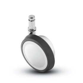 Caster; Ball; Swivel; 3"; Rubber; Hard; Grip Ring; 3/8"x1"; Chrome; Reg or Bright; Acetyl/ Resin Brng; 100# (Item #69591)
