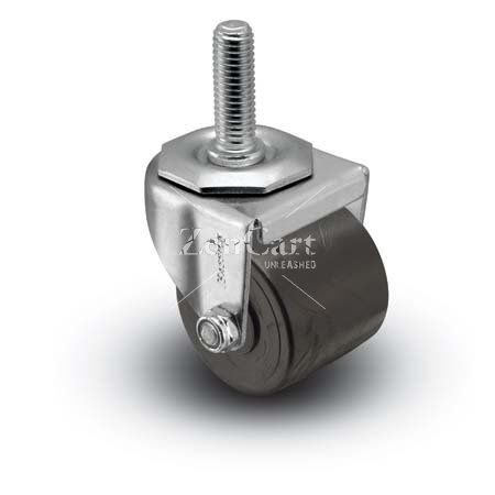 (image for) Caster; Swivel; 3" x 1-13/16"; Polyolefin; Threaded Stem (5/8"-11TPI x 1-3/4"); Zinc; Plain bore; 700# (Item #69259)