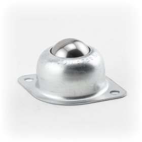 Ball Transfer; 1"; Stainless Steel Ball and Housing; Flange (2"x2-3/4"; 2-hole spacing: 2-3/16"; 3/16" bolt); 75#; 1-3/16" load height (Item #89352)