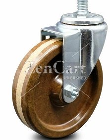 (image for) Caster; Swivel; 5" x 1-1/4"; Phenolic High Temp (DRY); Threaded Stem (1/2"-13TPI x 2-3/4"); Zinc; 300#; Dust Cover (Mtl); 475° Cont / 525° Intermittent. (Item #63526)