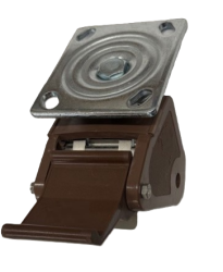 (image for) Caster; Swivel; 6" x 2"; Polyurethane (One piece solid); Plate (4"x4-1/2"); Stainless; Stainless Rlr Brg; Raceway Seal; 950#; Pedal Wheel Brake (Item #62642)