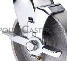 (image for) Caster; Swivel; 6" x 2"; Foam-Filled Flat Free Tire (Black); Hollow Kingpin (1/2" bolt hole); Zinc; Prec Ball Brngs; 150#; Bolted Hub; Wheel Brake (Item #63276)