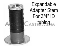 (image for) Expandable Adapter; Round; for 3/4" I.D. tubing; Expands from .72" to .85" (Use with 1/2" x 2-13/16" min length threaded stem - not included) (Item #88630)