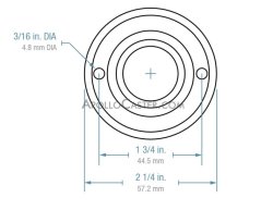 (image for) Ball Transfer; Low Profile; 1" Stainless Steel ball; Round Flange (2-1/4" diameter: two holes: 1-3/4" inch apart); Carbon Steel housing; 75#; 5/8" inch profile (Item #89099)