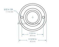 (image for) Ball Transfer; Low Profile; 1-1/2" Stainless Steel ball; Flange (3-11/16" diameter: two 1/4" holes: 2-3/4" apart); CarbonSteel flange; 200#; 1-1/8" profile (Item #88817)