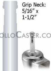 (image for) Caster; Twin; Swivel; 3" (75mm); Thermoplastized Rubber (Black); Grip Neck; 5/16"x1-1/2"; Black; Riveted Axle; 165#; Wheel Brake (Item #67797)
