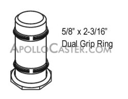 (image for) Caster; Swivel; 3" x 1-1/4"; Polyolefin; Grip Ring (5/8"x2-3/16"); Zinc; Plain bore; 200# (Item #64153)