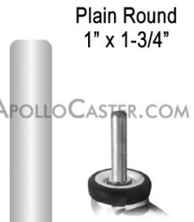 (image for) Caster; Swivel; 3" x 1-1/4"; Thermoplastized Rubber (Gray); Round Stem (1"x1-3/4"); Chrome; Precision Ball Brng; 190#; Total Lock (Mtl); Thread Guards (Item #65395)