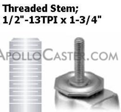 (image for) Yoke; Swivel; 3" x 1-3/4"; Threaded Stem (1/2"-13TPI x 1-3/4"); Zinc; 1/2" Bore; 2-1/16" Hub Length; 1000# (Item #88627)