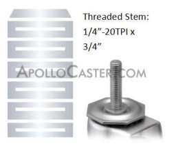 (image for) Ball Transfer; 5/8" Carbon Steel ball; Threaded Stud (1/4"-20TPI x 3/4"); Machined steel housing and stud; 125#; 13/16" load height (Item #88651)