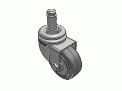 (image for) Caster; Swivel; 2" x 13/16"; Gray Rubber (Non-marking); Grip Ring (7/16" x 7/8"); Zinc; Plain bore; 75# (Item #63887)