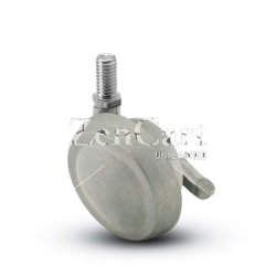 (image for) Caster; Ball; Swivel; 2-1/2"; Metal/ Zinc; Threaded Stem; 5/16"-18TPI x 2"; Satin Chrome; Acetyl/ Resin Brng; 100#; Pedal Lock; Wheel (Item #68336)
