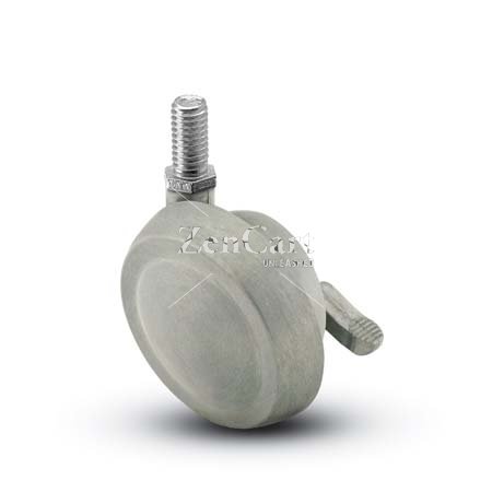 (image for) Caster; Ball; Swivel; 2-1/2"; Metal/ Zinc; Threaded Stem; 3/8"-24TPI (Fine Thread) x 5/8"; Satin Chrome; Acetyl/ Resin Brng; 100#; Pedal Lock; Wheel (Item #68298)