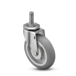 Caster; Swivel; 5" x 1-1/4"; Monoprene (Donut); Threaded Stem (3/4"-10TPI x 1-3/4"); Zinc; Prec Ball Brng; 300#; Bearing Cover; Dust Cover (Mtl) (Item #63666)