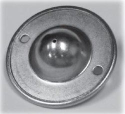 (image for) Ball Transfer; 1"; Stainless Steel ball; Flange; Round (2-7/8" diameter: two holes: 2-3/16" apart); Stainless Housing; 125# (Item #88081)