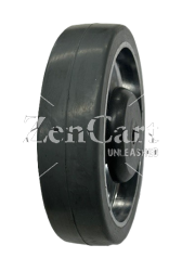 (image for) Wheel; 5" x 1-1/4"; Rubber on Alum; Twin Sealed Prec Ball Brngs; 3/8" Bore; 1-9/16" Hub Length; 250#; Bearing Covers (Item #87171)