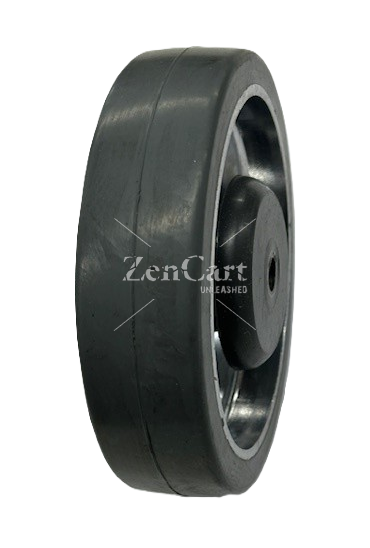 (image for) Wheel; 5" x 1-1/4"; Rubber on Alum; Twin Sealed Prec Ball Brngs; 3/8" Bore; 1-9/16" Hub Length; 250#; Bearing Covers (Item #87171)