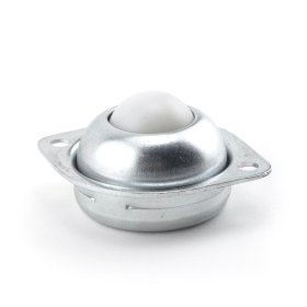 Ball Transfer; Low Profile; 1" Nylon ball; Flange (2-1/8"x2-3/4": two holes: 2-3/16" apart); Steel housing; 75#; Low 3/4" inch profile (Item #88806)