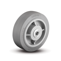 Wheel; 8" x 2"; Thermoplastized Rubber (Gray); Delrin Spanner; 1/2" Bore; 2-7/16" Hub Length; 675# (Item #87720)