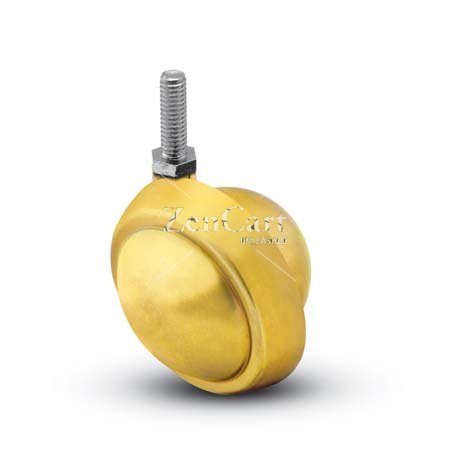 (image for) Caster; Ball; Swivel; 2-1/2"; Metal/ Zinc; Threaded Stem; 3/8"-24TPI (Fine Thread) x 5/8"; Brass; Acetyl/ Resin Brng; 100# (Item #69990)