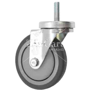 (image for) Caster; Swivel; 3-1/2" x 1-1/4"; Thermoplastized Rubber (Gray); Threaded Stem (1/2"-13TPI x 1-1/2"); Zinc; Ball Bearing (Single); 230#; Thread guards; Dust Covr (Item #65815)