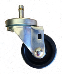 Caster; Swivel; 3" x 1-1/4"; Polyolefin; Grip Ring (7/16" x 1-3/8"); Zinc; Plain bore; 250#; Dustcap (Mtl) (Item #66329)