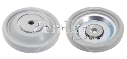 (image for) Rolling Bumper; 5" Diameter; 13/16" Height; Rubber bonded to zinc plated insert; Fits 1/2" caster stem (Item #87365)