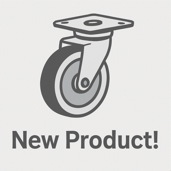 Caster; Swivel; 6\" x 2\"; Thermoplastized Rubber (Gray); Plate (4\"x4-1/2\"; holes: 2-5/8\"x3-5/8\" slotted to 3\"x3\"; 3/8\" bolt); Zinc; Roller Brng; 500#; Pos Lock (Item #66013)