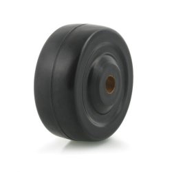 (image for) Caster; Dual Wheel; Swivel; 3" x 7/8"; Rubber (Hard); Threaded Stem (3/8"-16TPI x 1"); Zinc; Plain bore; 200#; Tread Brake (Item #63412)