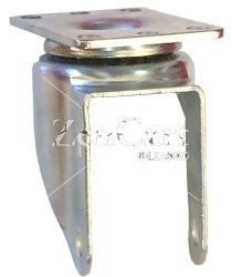(image for) Yoke Axle & Nut; Swivel; 4" x 1-1/4"; Top Plate (2-3/8"x3-5/8"; holes: 1-3/4"x2-7/8" slotted to 3"; 5/16" bolt); Zinc; 3/8" Bore; 1-9/16" Hub Length; 350# (Item #88755)