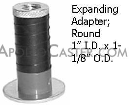 Expandable Adapter; Round; for 1\" I.D. x 1-1/8\" O.D. tubing; (install on 1/2\" max diam x 2-3/16\" min length threaded stem) (Item #89990)