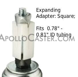 (image for) Expandable Adapter Kit; Square; For 0.78\"-.81\" ID tubing; Use with Medcaster NG Series Hollow Kingpin. Comes w/ Zinc Bolt (Item #87069)