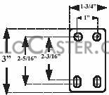 (image for) Caster; Swivel; 3" x 1"; PolyU on PolyO (Gr/Bg); Top Plate (1-3/4" x 3"; holes: 1" x 2-3/16"; slotted to 2-5/16"; 5/16" bolt); Zinc; Plain bore; 175# (Item #65912)