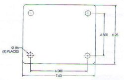 (image for) Caster; Rigid; 10 x 4; Forged Steel; Top Plate; 6-1/4x7-5/8; hole spacing: 4-1/2x6; 1/2 bolt; Zinc; Prec Tapered Brng; Wgt Cap: 10;000# (Item #69792)