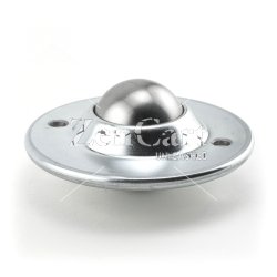 (image for) Ball Transfer; Low Profile; 1-1/2" Stainless Steel ball; Flange (3-11/16" diameter: two 1/4" holes: 2-3/4" apart); CarbonSteel flange; 200#; 1-1/8" profile (Item #88817)