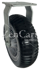 (image for) Caster; Rigid; 10" x 3"; Polyurethane Neverflat; Plastic Hub; Plate; 4"x4-1/2"; holes: 2-5/8"x3-5/8" (slotted to 3"x3"); 3/8" bolt; Zinc; Ball Brng; 250# (Item #64227)