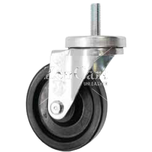 (image for) Caster; Swivel; 3-1/2" x 1-1/4"; Polyolefin; Threaded Stem (1/2"-13TPI x 1-1/2"); Zinc; Plain bore; 300#; Dust Cover (Mtl) (Item #65807)